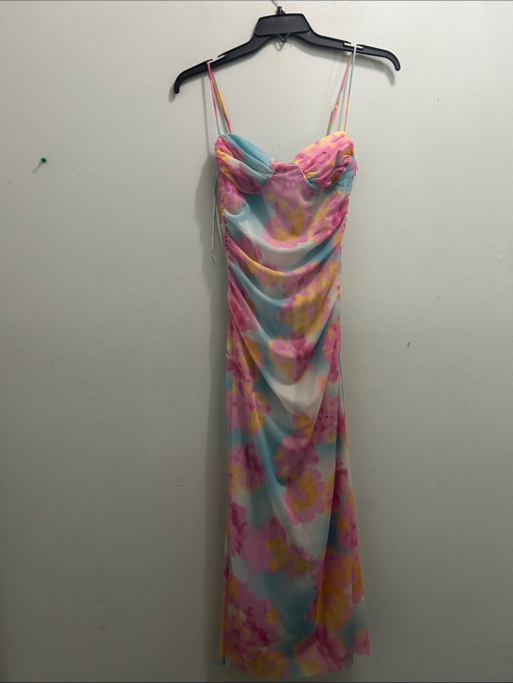 Zara Pastel Tie-Dye Slip Midi Dress - Pink, Yellow, Blue - Picture 8 of 10